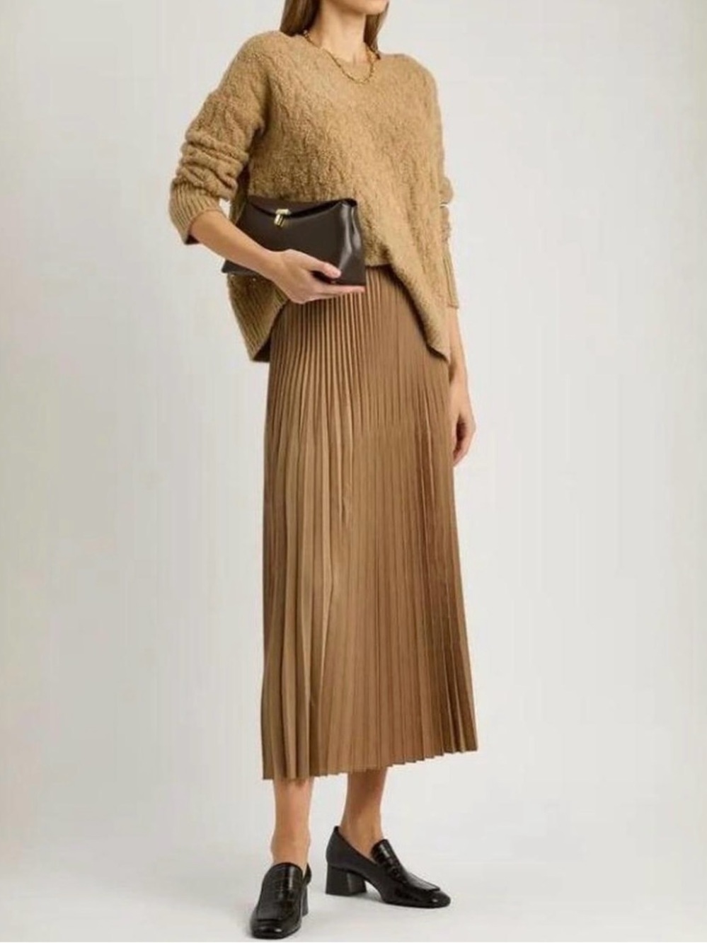 Eileen Fisher Pleated Midi Skirt Size Small